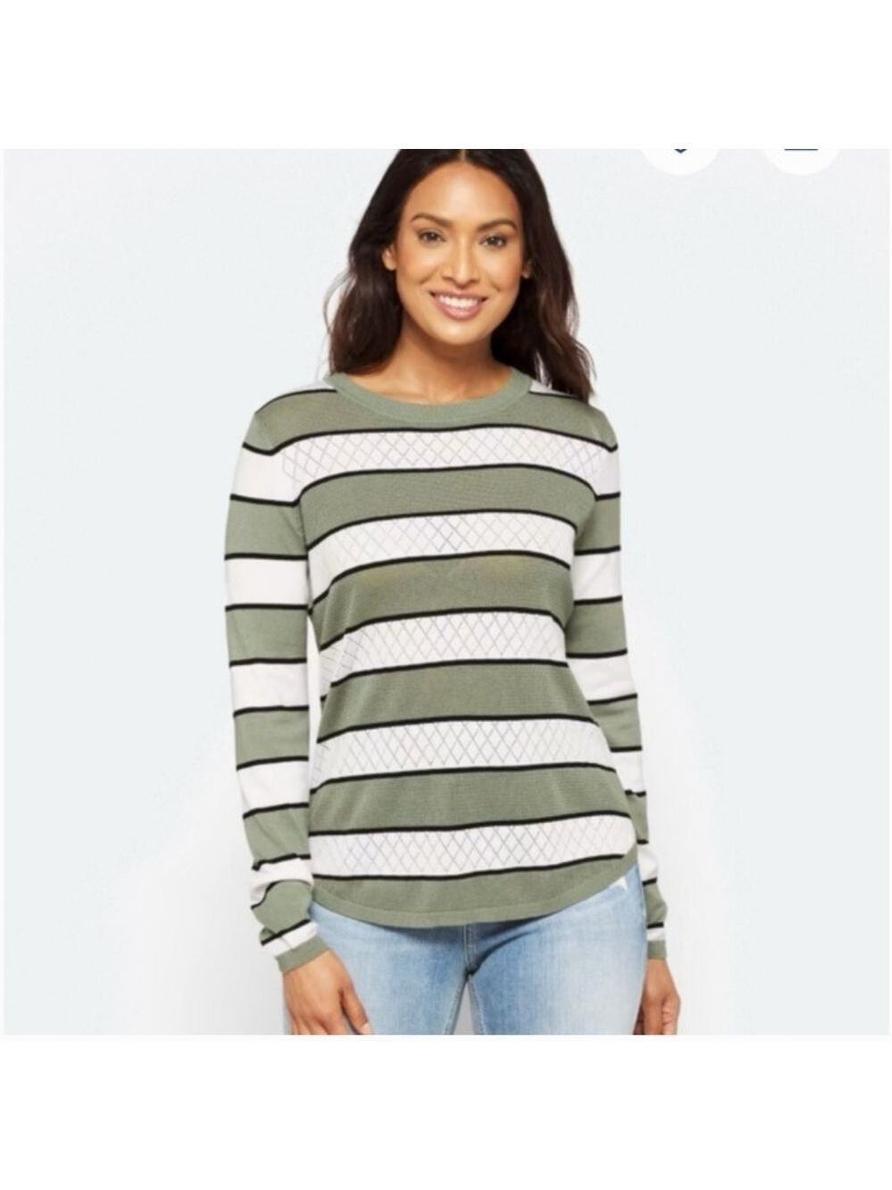 ULTRA SOFT LIGHTWEIGHT GIADA POINTELLE SWEATER SIZE LARGE LIKE NEW!